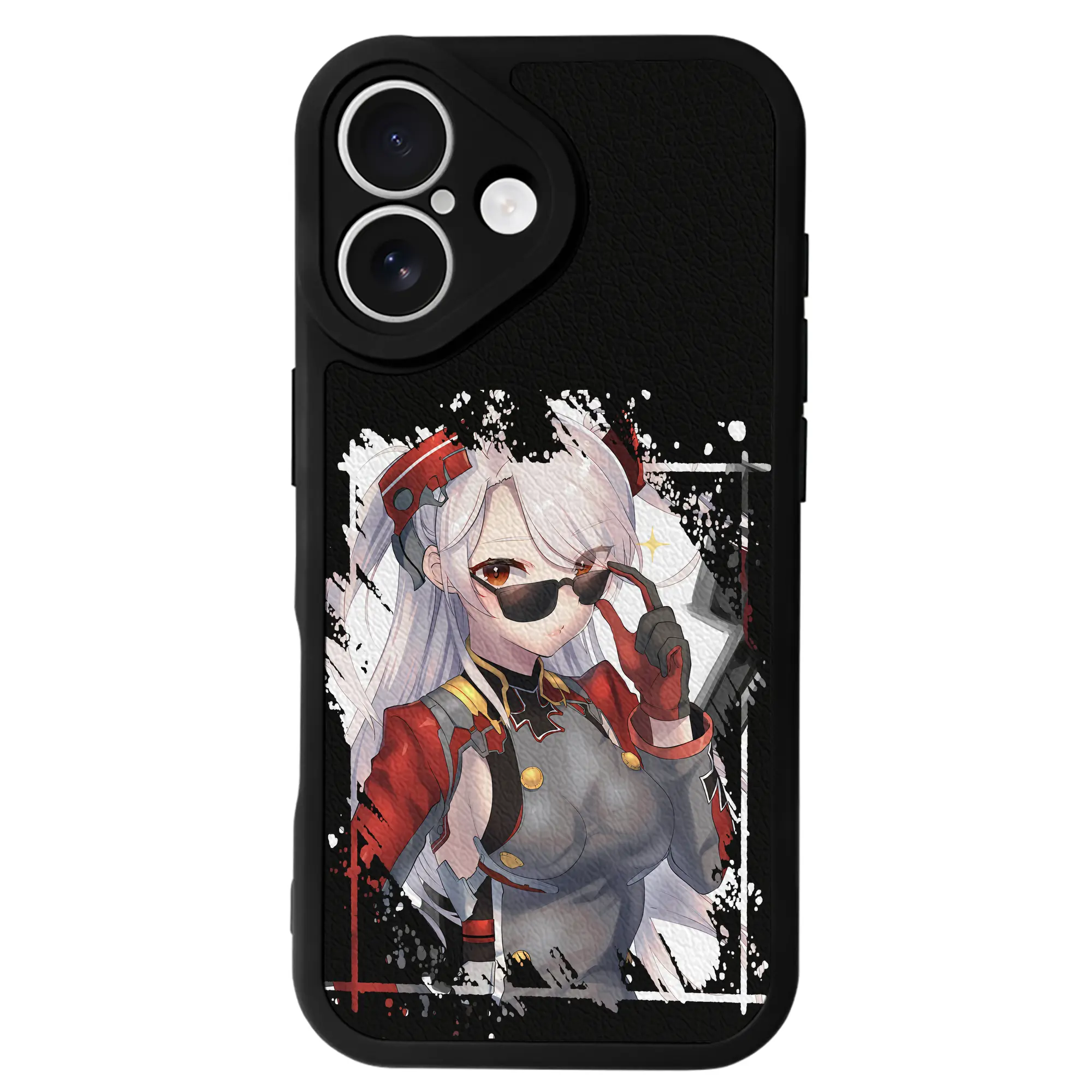 アズールレーン グッズ,プリンツ・オイゲン - IPhone 16シリーズ対応 ・ シリコンスマホケース ・ レザー調 ・ 高精度フィット ・ 耐衝撃 ・ ワイヤレス充電対応 ・ 精密カット